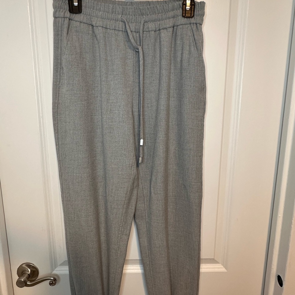Zara Gray Track Pants with Elastic Waistband